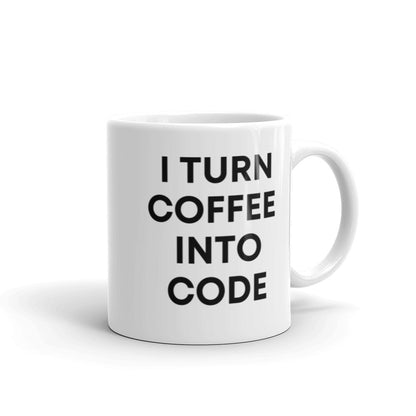 "I TURN COFFEE INTO CODE" Mug The Developer Shop