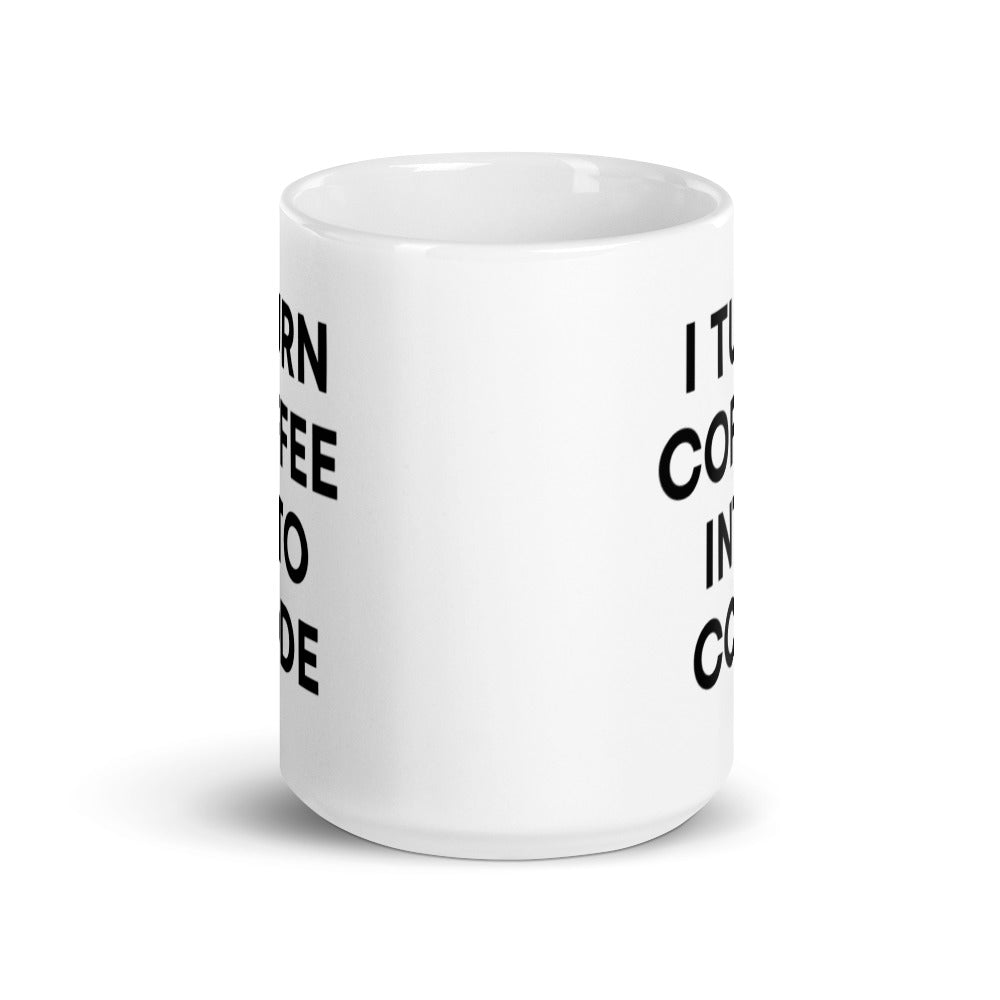 "I TURN COFFEE INTO CODE" Mug The Developer Shop