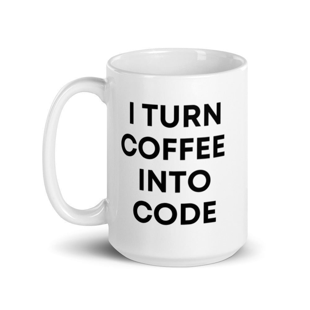 "I TURN COFFEE INTO CODE" Mug The Developer Shop