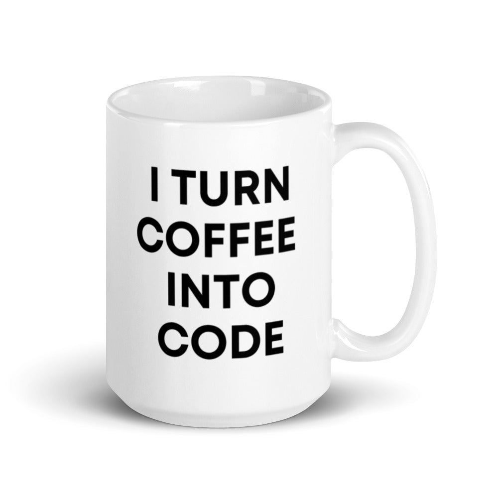 "I TURN COFFEE INTO CODE" Mug The Developer Shop